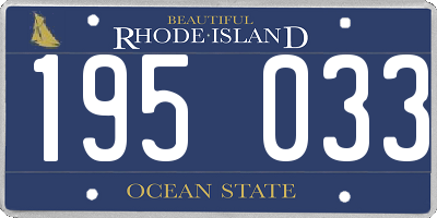 RI license plate 195033