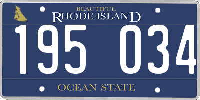 RI license plate 195034