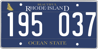 RI license plate 195037