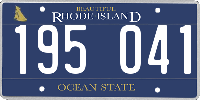 RI license plate 195041