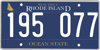 RI license plate 195077