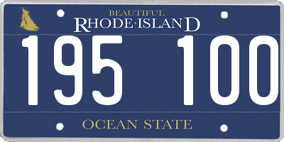 RI license plate 195100