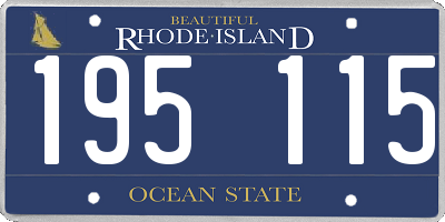 RI license plate 195115
