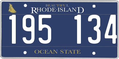 RI license plate 195134