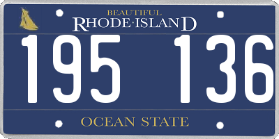 RI license plate 195136