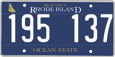 RI license plate 195137