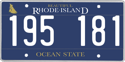 RI license plate 195181