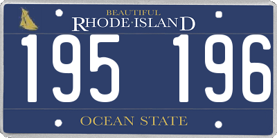 RI license plate 195196