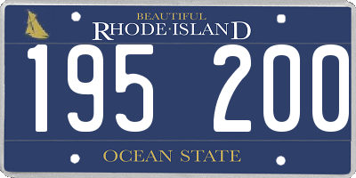 RI license plate 195200