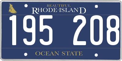 RI license plate 195208