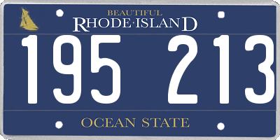 RI license plate 195213