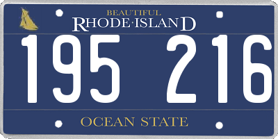 RI license plate 195216