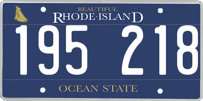 RI license plate 195218
