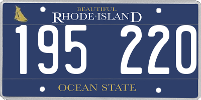 RI license plate 195220