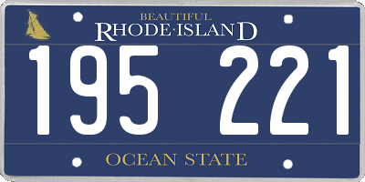 RI license plate 195221