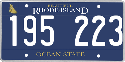 RI license plate 195223