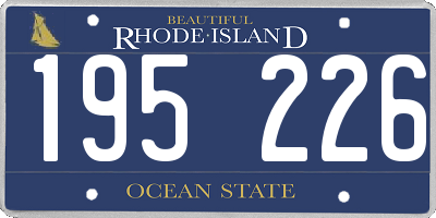 RI license plate 195226