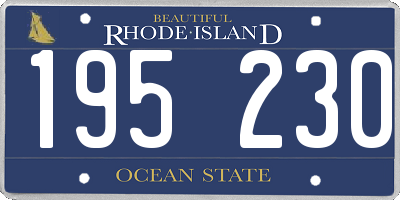 RI license plate 195230