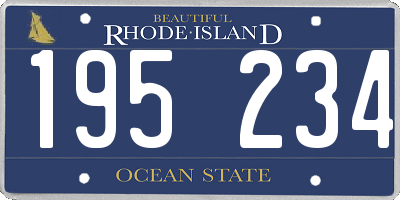 RI license plate 195234