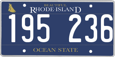 RI license plate 195236