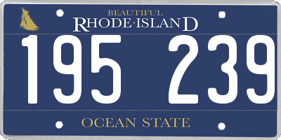 RI license plate 195239