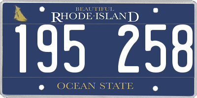 RI license plate 195258
