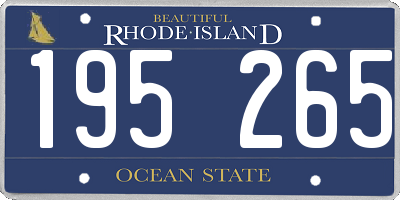 RI license plate 195265