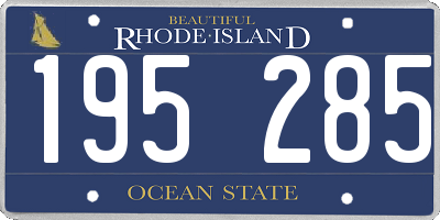 RI license plate 195285