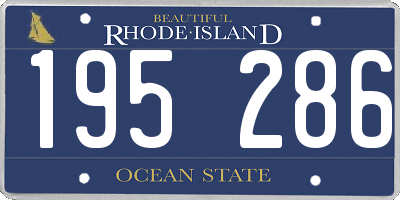 RI license plate 195286