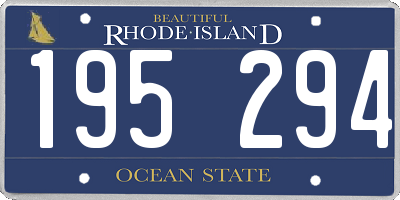 RI license plate 195294