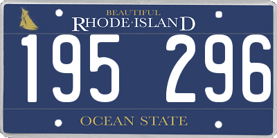 RI license plate 195296