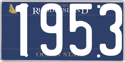 RI license plate 1953