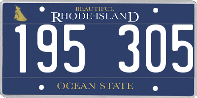 RI license plate 195305