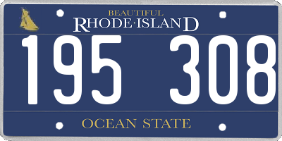 RI license plate 195308