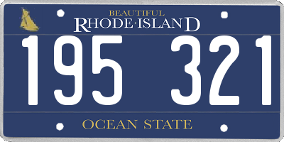 RI license plate 195321
