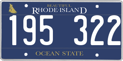RI license plate 195322