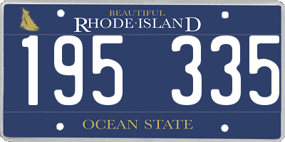 RI license plate 195335