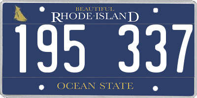 RI license plate 195337