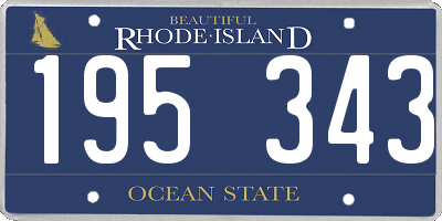 RI license plate 195343