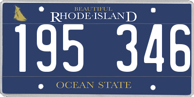 RI license plate 195346
