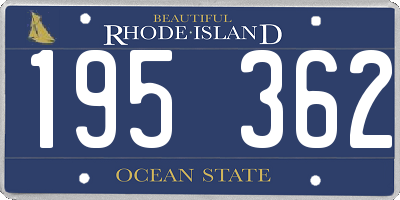 RI license plate 195362