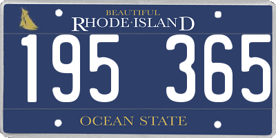 RI license plate 195365