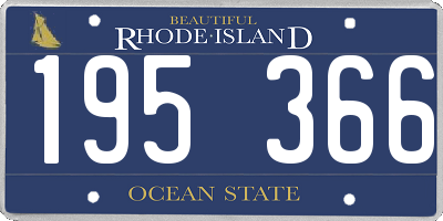 RI license plate 195366