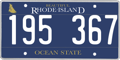 RI license plate 195367