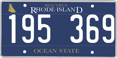 RI license plate 195369
