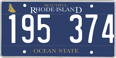 RI license plate 195374