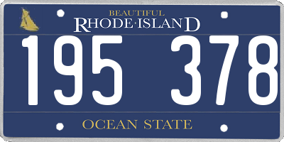 RI license plate 195378