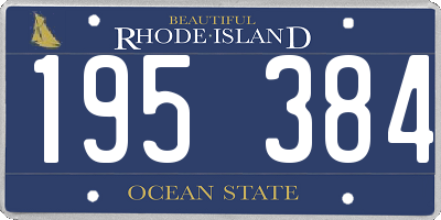 RI license plate 195384