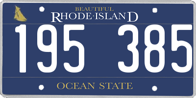 RI license plate 195385
