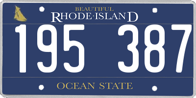 RI license plate 195387